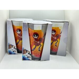 Disney 100 3 Set Glassware 16 Oz Featuring Coco Miguel Guitar Design In Box